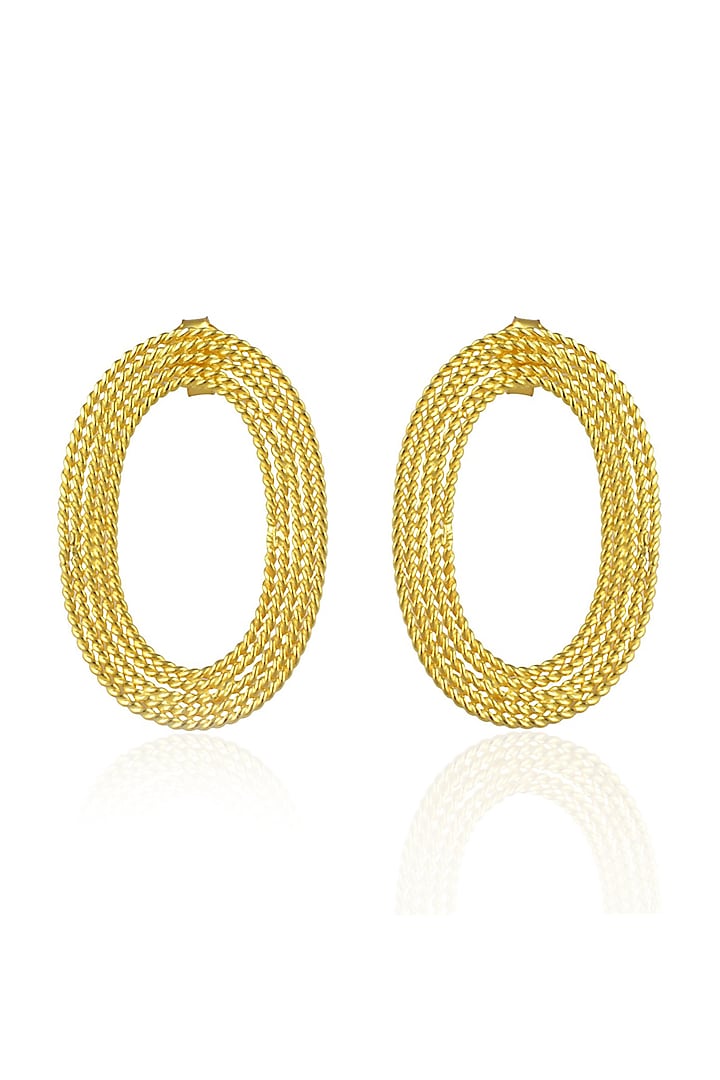 Gold Finish Hoop Earrings by ARVINO