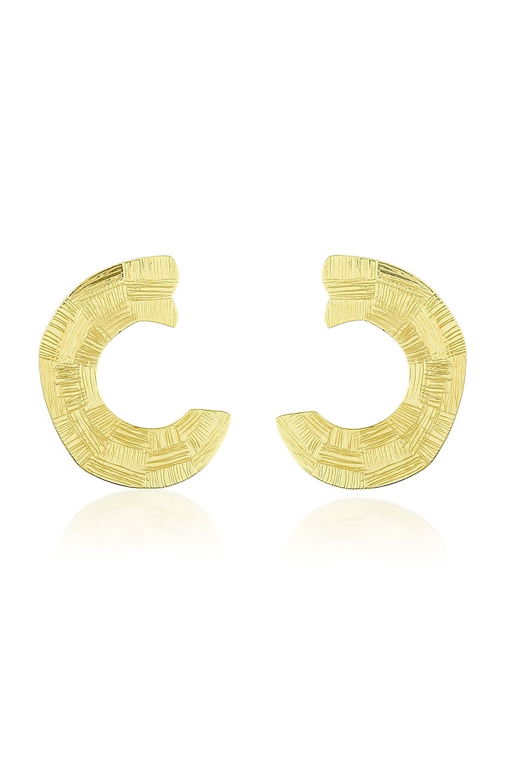 Gold Plated Handcrafted Hoop Earrings by ARVINO