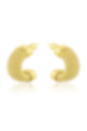 Gold Finish Snake Earrings by ARVINO