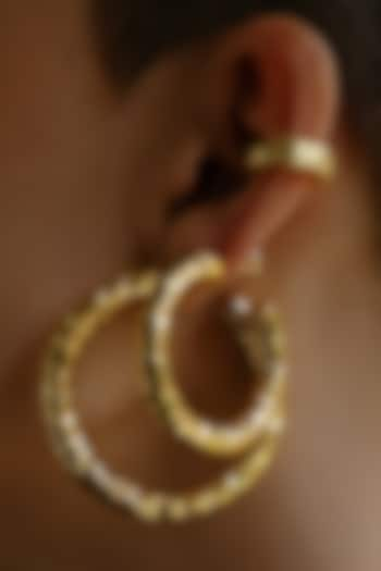 Gold Finish Crumple Foil Ear Cuff by Arvino at Pernia's Pop Up Shop