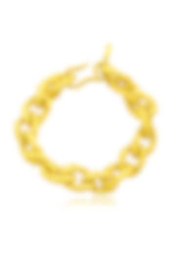 Gold Finish Peppercorn Massy Link Chain Bracelet by Arvino