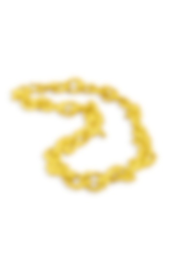 Gold Finish Peppercorn Massy Link Chain Necklace by Arvino