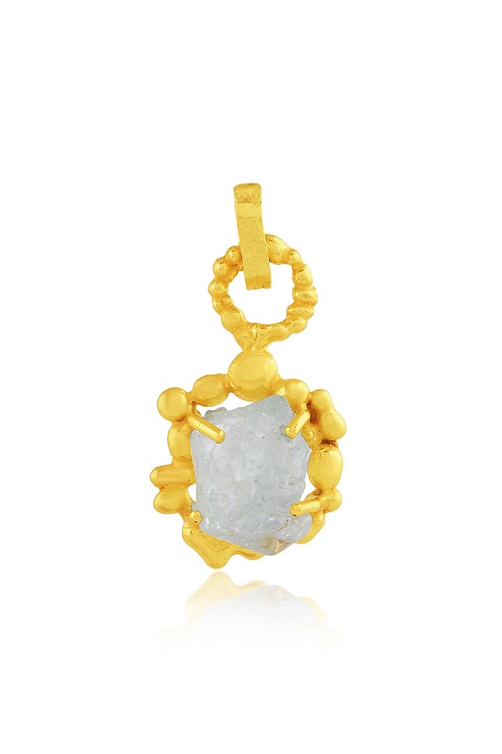 Gold Finish Aquamarine Gemstone Charm by Arvino at Pernia's Pop Up Shop