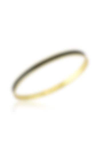 Gold Finish Black Enamel Bangle by ARVINO at Pernia's Pop Up Shop