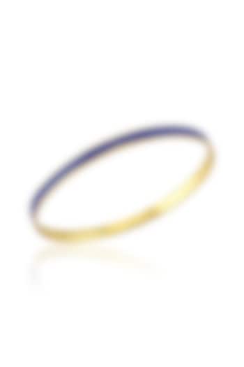 Gold Finish Blue Enamel Bangle by ARVINO at Pernia's Pop Up Shop