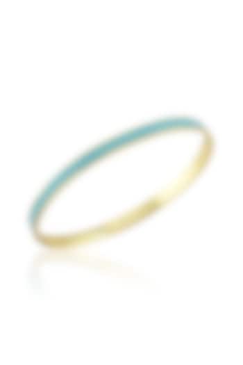 Gold Finish Turquoise Enamel Bangle by ARVINO at Pernia's Pop Up Shop
