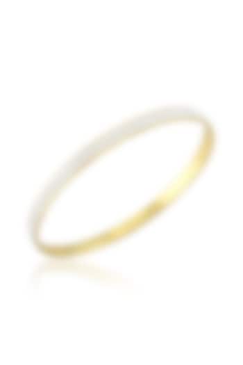 Gold Finish White Enamel Bangle by ARVINO at Pernia's Pop Up Shop