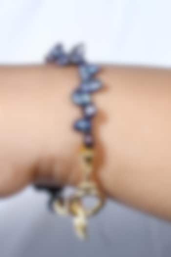 Gold Plated Black Pearl Bracelet by ARVINO at Pernia's Pop Up Shop