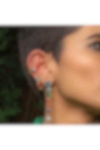 Gold Finish Multi-Colored Cubic Zirconia Ear Cuff by ARVINO at Pernia's Pop Up Shop