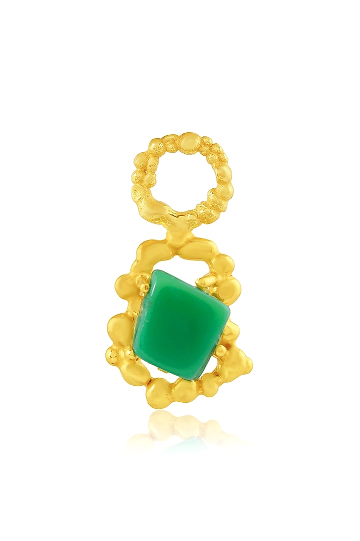 Gold Finish Chrysoprase Gemstone Enchanter Charm by ARVINO at Pernia's Pop Up Shop