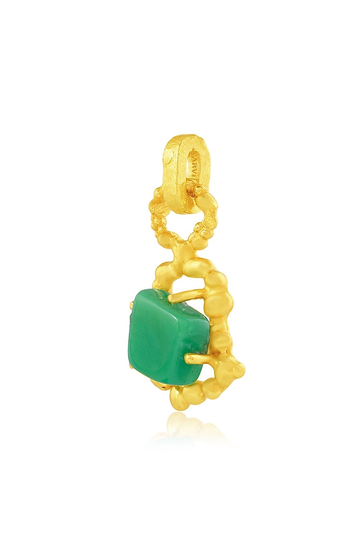 Gold Finish Chrysoprase Gemstone Enchanter Charm by ARVINO at Pernia's Pop Up Shop
