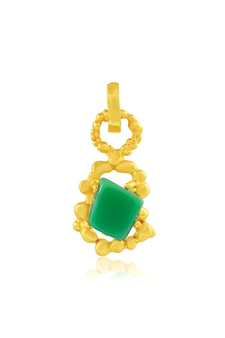 Gold Finish Chrysoprase Gemstone Enchanter Charm by ARVINO at Pernia's Pop Up Shop