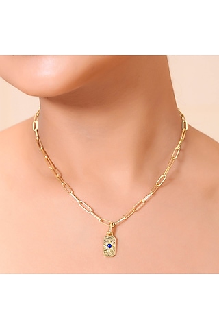 Gold Finish Lapis Lazuli Gemstone Outcrop Charm by ARVINO