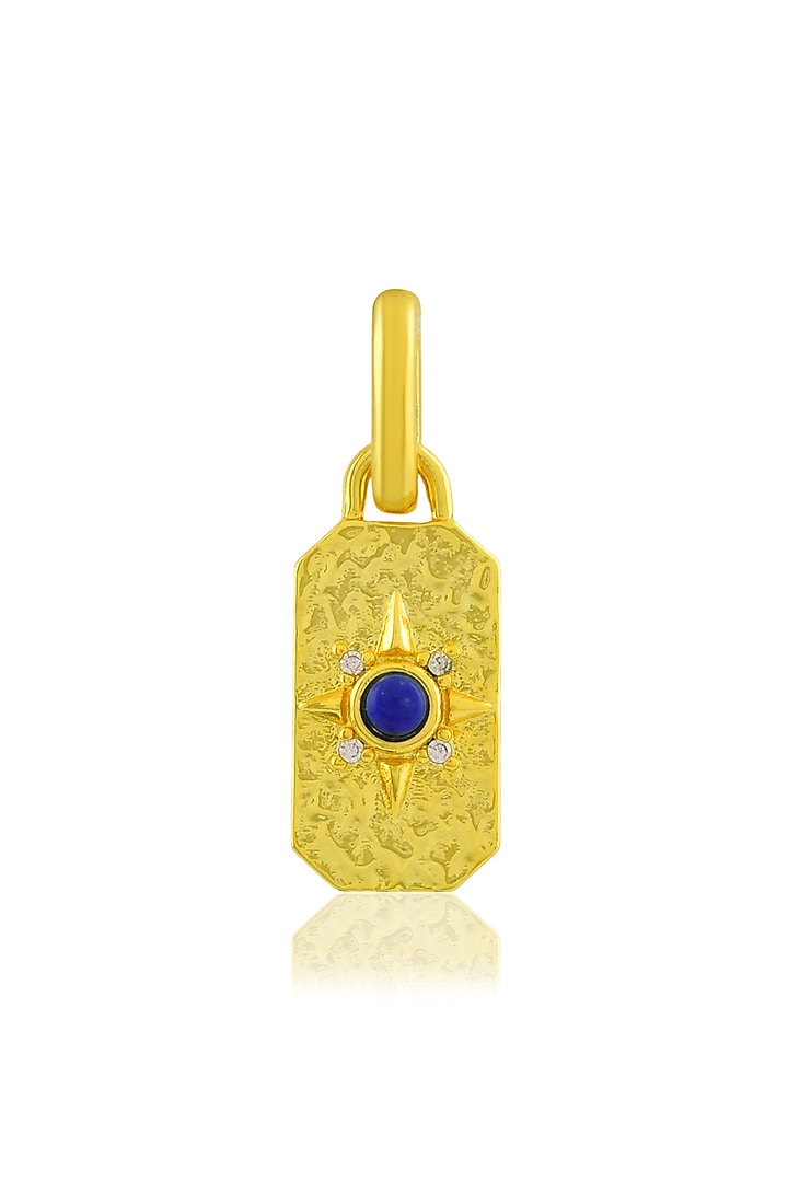 Gold Finish Lapis Lazuli Gemstone Outcrop Charm by ARVINO at Pernia's Pop Up Shop