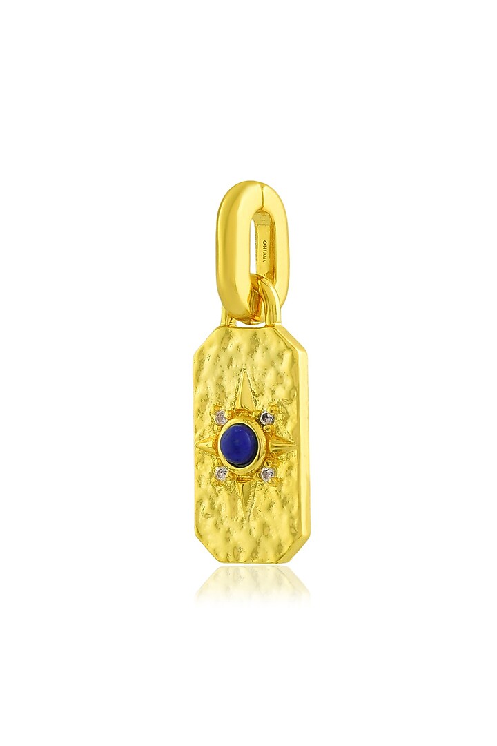Gold Finish Lapis Lazuli Gemstone Outcrop Charm by ARVINO at Pernia's Pop Up Shop