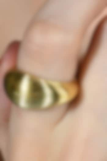 Gold Finish Rubbed Textured Band Ring by Arvino at Pernia's Pop Up Shop