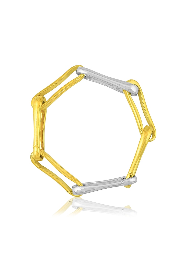 Two Tone Finish Paperclip Linked Bracelet by Arvino at Pernia's Pop Up Shop