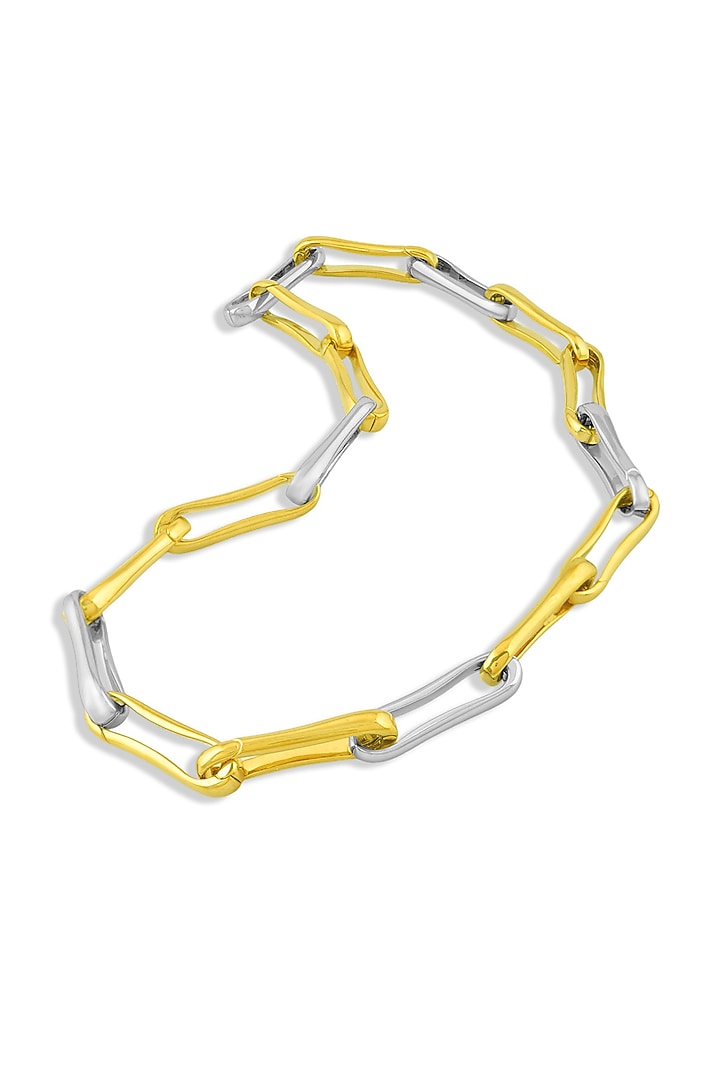 Two Tone Finish Paperclip Linked Necklace by Arvino at Pernia's Pop Up Shop