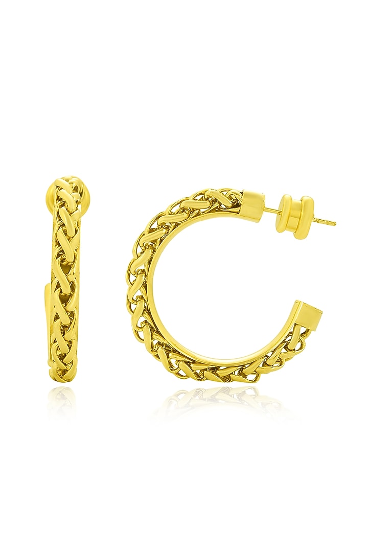 Gold Finish Nautical Knot Hoop Earrings by Arvino at Pernia's Pop Up Shop