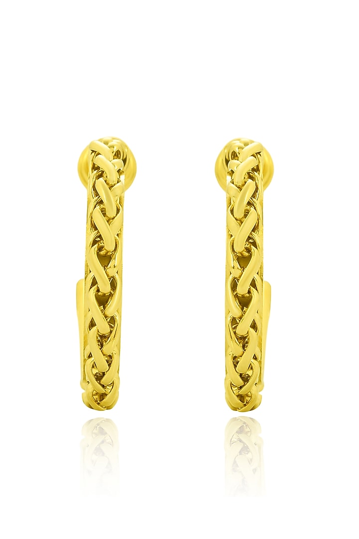 Gold Finish Nautical Knot Hoop Earrings by Arvino at Pernia's Pop Up Shop