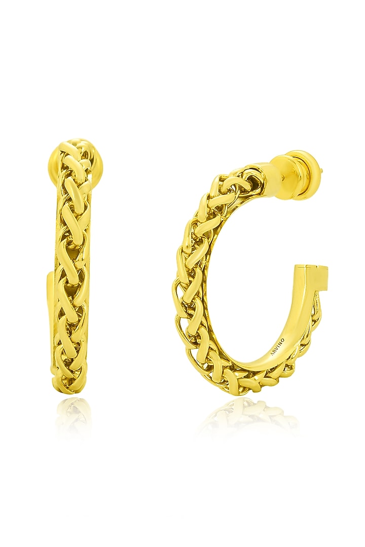 Gold Finish Nautical Knot Hoop Earrings by Arvino at Pernia's Pop Up Shop