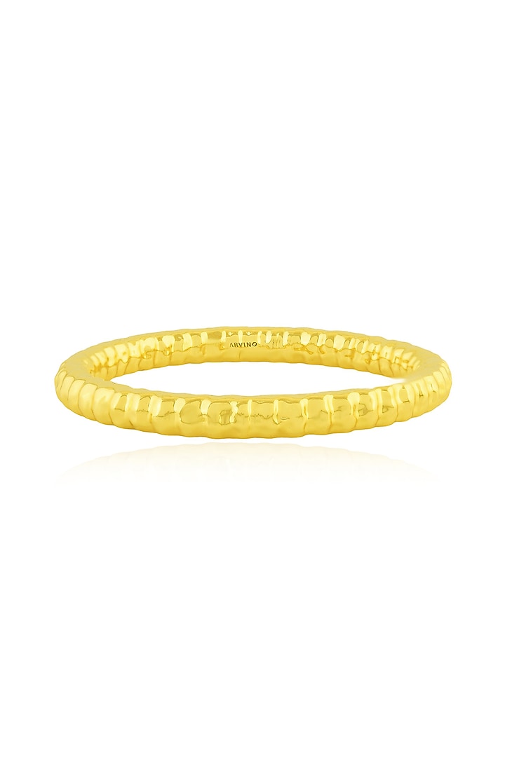 Gold Finish Etched Furrowed Bangle by Arvino at Pernia's Pop Up Shop