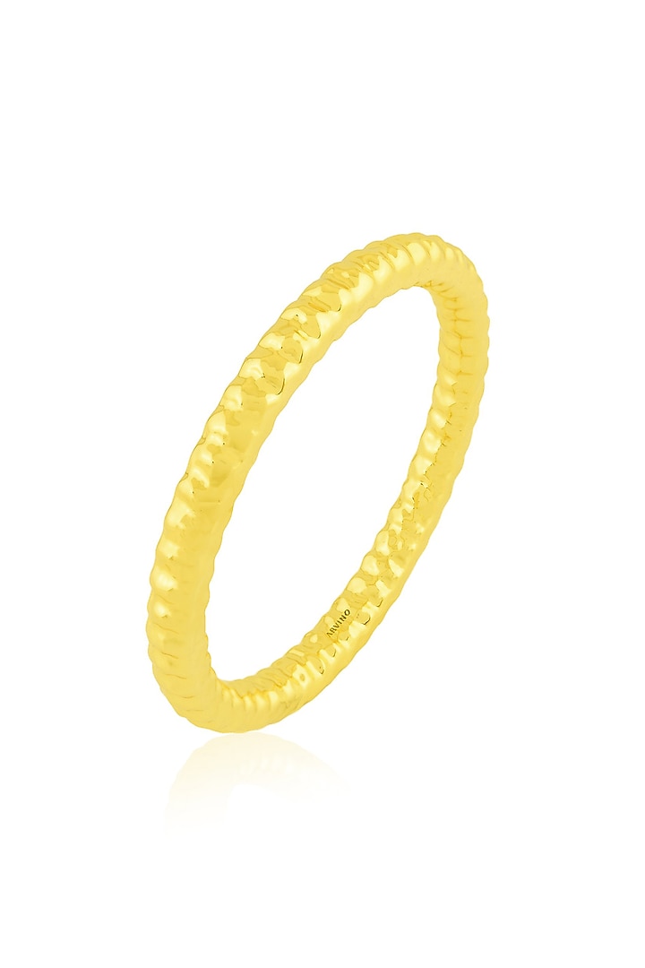 Gold Finish Etched Furrowed Bangle by Arvino at Pernia's Pop Up Shop
