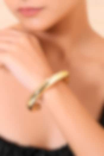 Gold Finish Inlay Cuff Bangle by Arvino at Pernia's Pop Up Shop