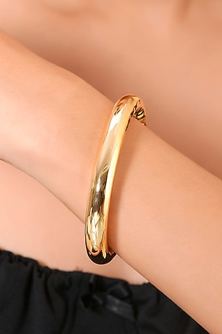 Gold Finish Inlay Cuff Bangle by Arvino