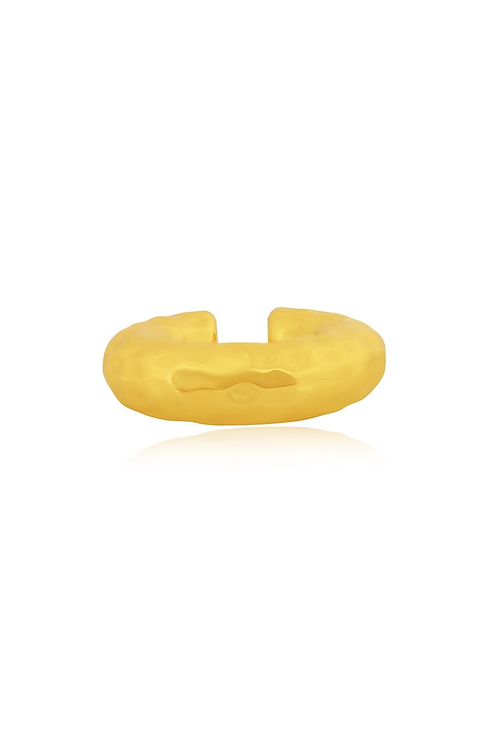 Gold Finish Distressed Wrinkled Ear Cuff by Arvino at Pernia's Pop Up Shop