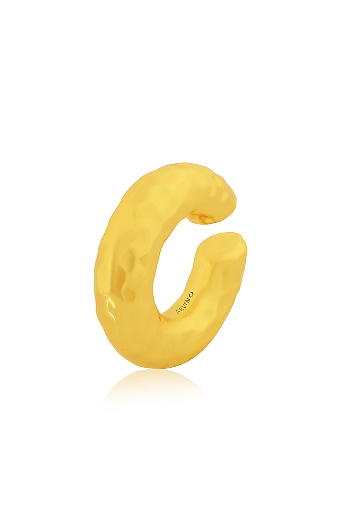 Gold Finish Distressed Wrinkled Ear Cuff by Arvino at Pernia's Pop Up Shop