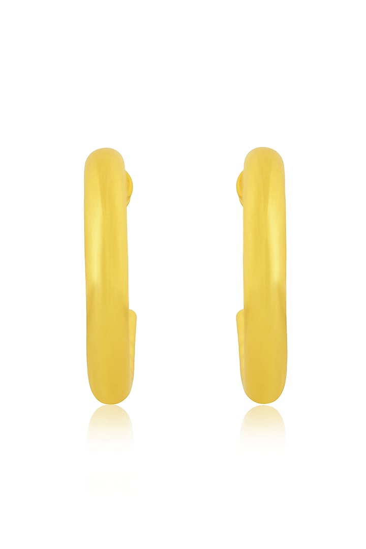 Gold Finish Inlay Hoop Earrings by Arvino at Pernia's Pop Up Shop