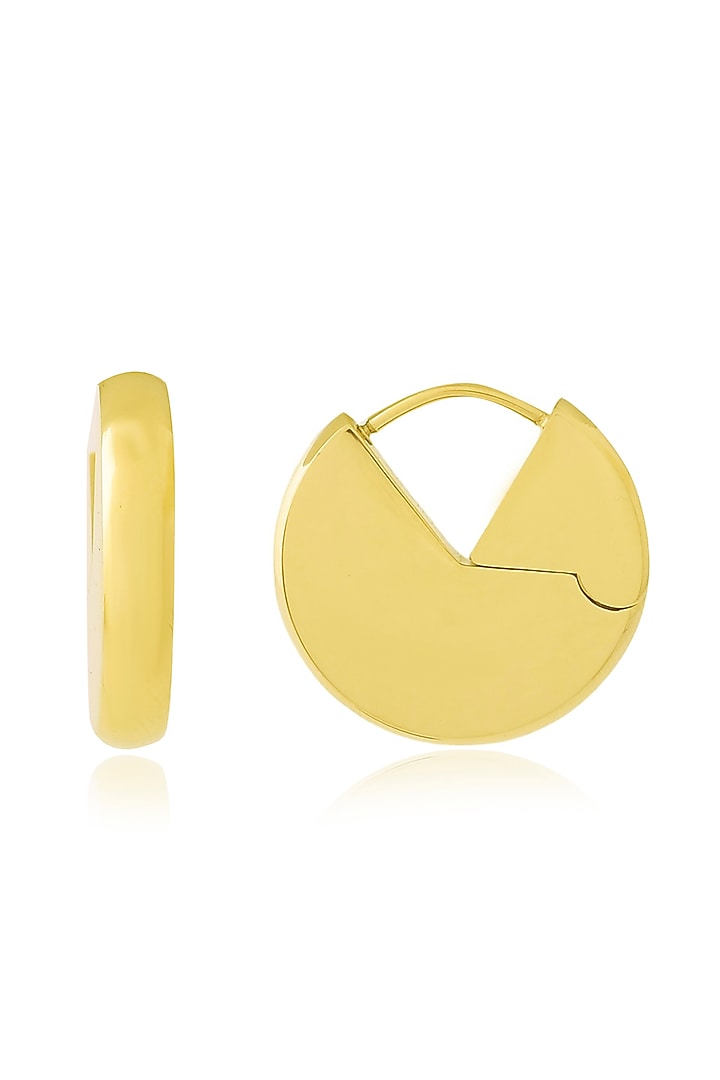 Gold Finish Pacman Hoop Earrings by Arvino at Pernia's Pop Up Shop