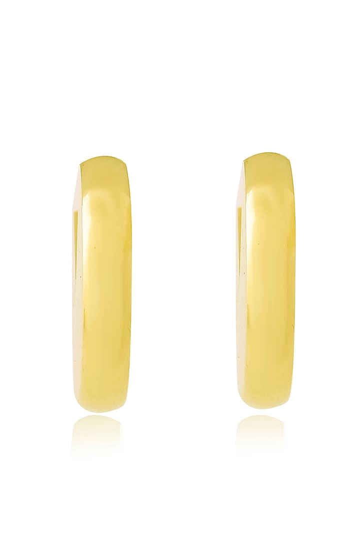 Gold Finish Pacman Hoop Earrings by Arvino at Pernia's Pop Up Shop