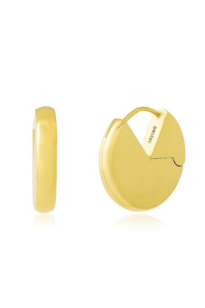 Gold Finish Pacman Hoop Earrings by Arvino at Pernia's Pop Up Shop
