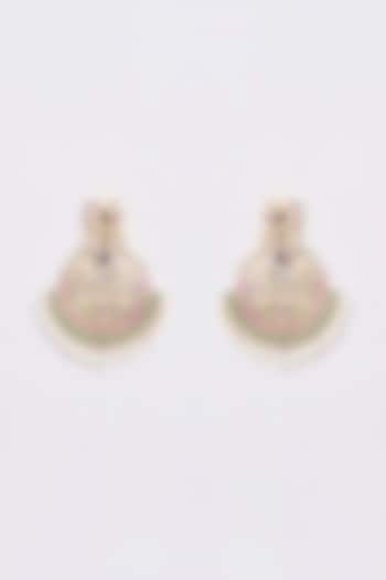 Gold Finish Multi-Colored Stone Chandbali Earrings by ARNIMAA at Pernia's Pop Up Shop