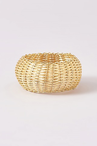 Gold Finish Brass Bangle by ARNIMAA