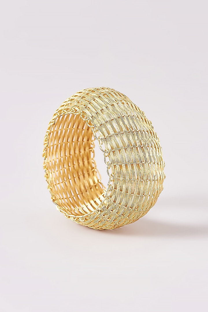 Gold Finish Brass Bangle by ARNIMAA at Pernia's Pop Up Shop