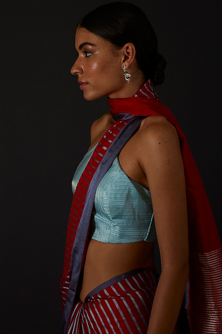 Red Handwoven Wedding Saree by AROHI at Pernia's Pop Up Shop