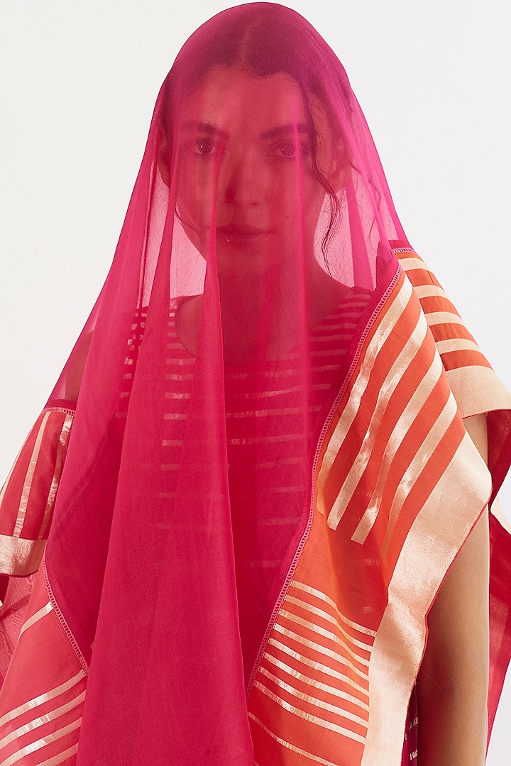 Fuchsia Handwoven Silk Kurta Set by AROHI at Pernia's Pop Up Shop