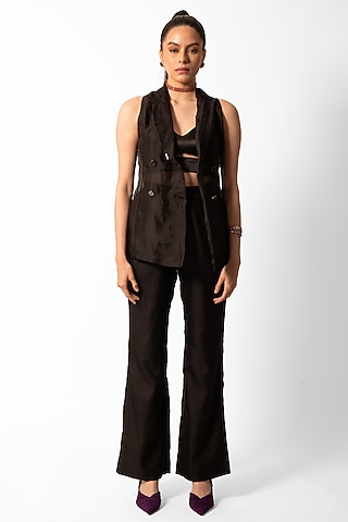 Black Silk Co-Ord Set by AROHI