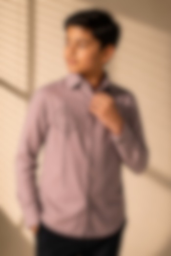 Dusty Pink Polynosic Motif Hand Embroidered Shirt by Amit Arora Kids at Pernia's Pop Up Shop