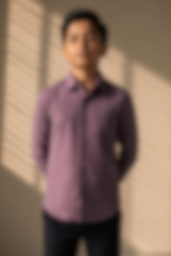 Mauve Polynosic Metallic Hand Embroidered Shirt by Amit Arora Kids at Pernia's Pop Up Shop