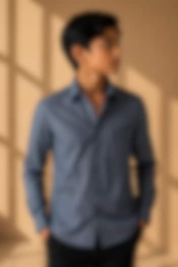 Grey Rayon Denim Shirt For Boys by Amit Arora Kids at Pernia's Pop Up Shop