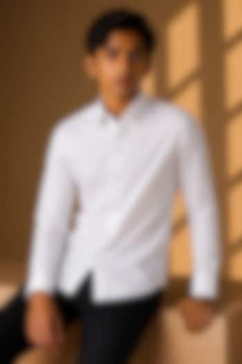 White Cotton Shirt For Boys by Amit Arora Kids at Pernia's Pop Up Shop