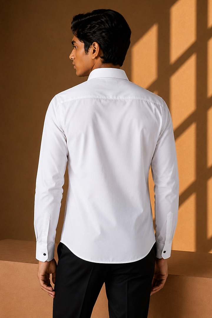 White Cotton Shirt For Boys by Amit Arora Kids at Pernia's Pop Up Shop