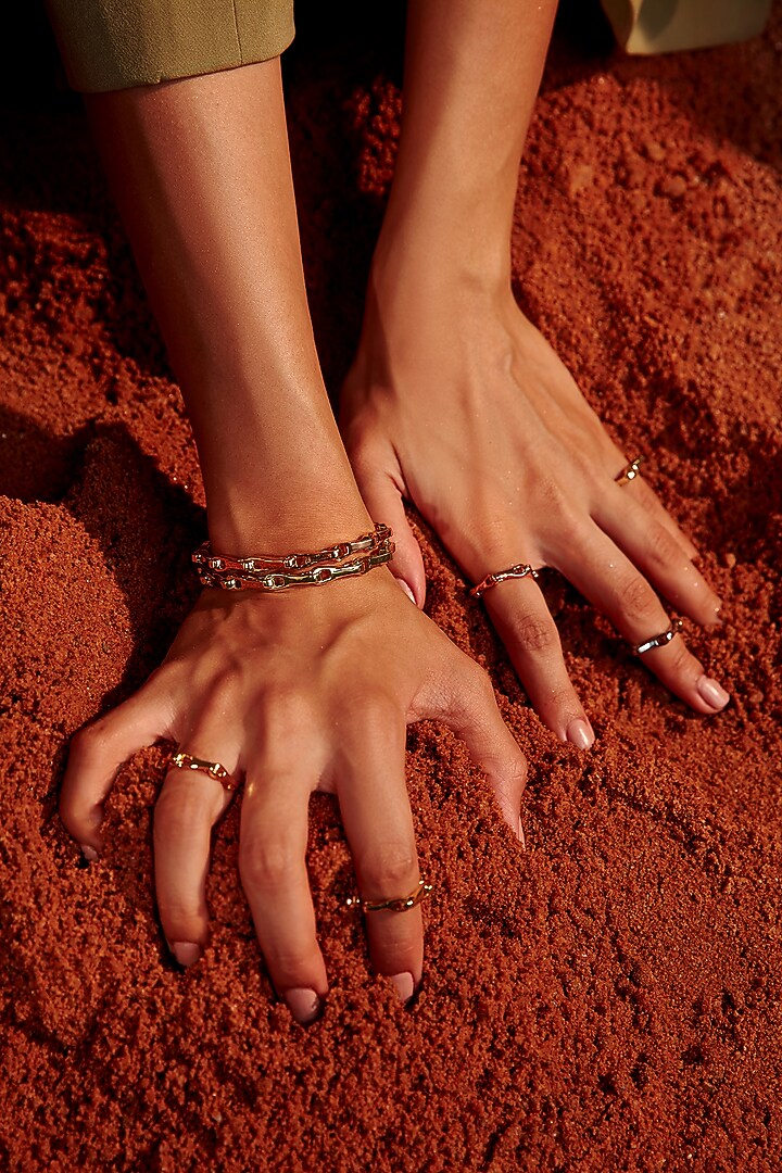 Gold Plated Double Link Bracelet by Arqa at Pernia's Pop Up Shop