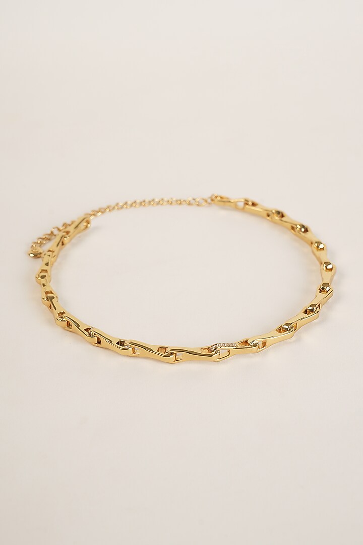 Gold Plated Link Chain Choker Necklace by Arqa at Pernia's Pop Up Shop