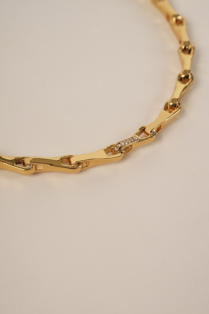 Gold Plated Link Chain Choker Necklace by Arqa at Pernia's Pop Up Shop