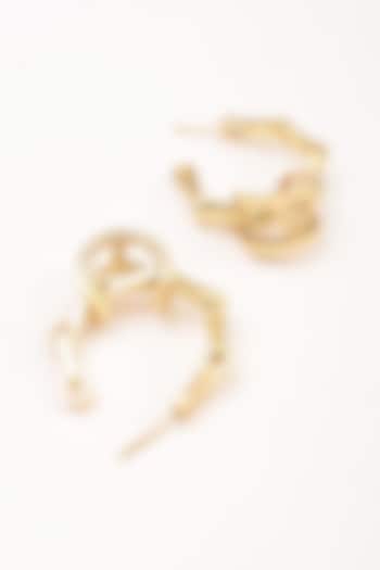 Gold Plated Zircon Kinetic Small Hoop Earrings by Arqa